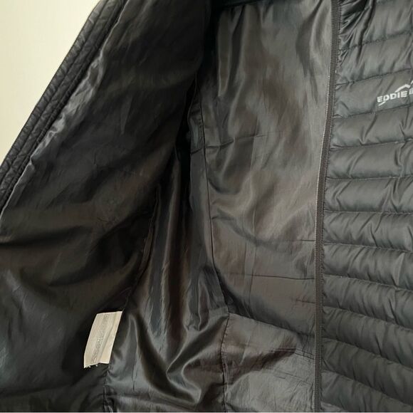Eddie Bauer Puffer Jacket Goose Down Men Size Small Black EB650  Outdoor Hiking - Picture 7 of 7